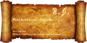 Matkovics Jakab névjegykártya
