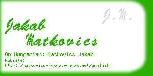 jakab matkovics business card